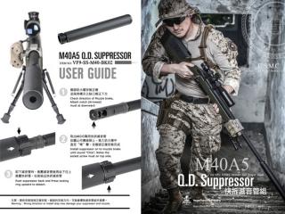 M40A5 Gas Bolt Action QD Sound Suppressor Extension Barrel  Silenziatore QD by Vfc